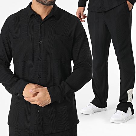 Classic Series - Set camicia e pantaloni neri a maniche lunghe
