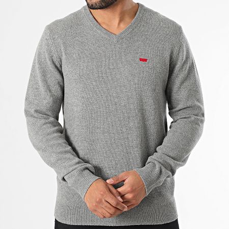 Levi's - A8618 Maglione grigio screziato con scollo a V