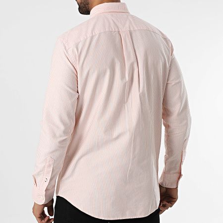 Tommy Hilfiger - Camicia Heritage Oxford a righe a maniche lunghe 6238 Arancione Bianco