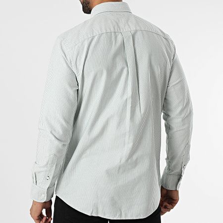Tommy Hilfiger - Camicia Heritage Oxford a righe a maniche lunghe 6238 Verde Bianco