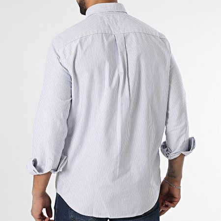 Tommy Hilfiger - Camicia a maniche lunghe Heritage Oxford Stripe 6238 Bianco Blu Navy