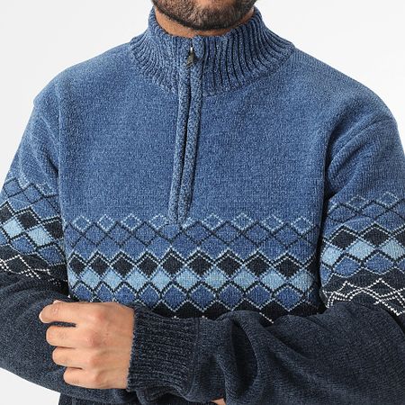 American People - Maglione blu navy con collo a zip