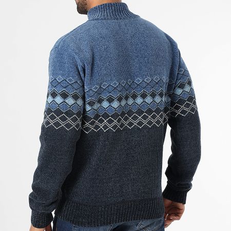 American People - Maglione blu navy con collo a zip