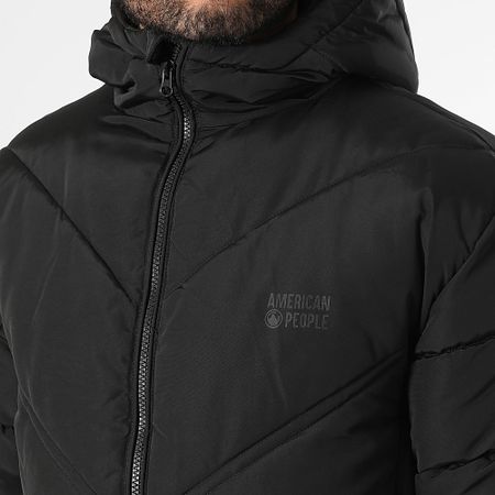American People - Giacca Baltic con cappuccio lungo nero