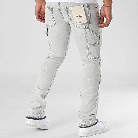 Ikao - Jeans flare con lavaggio grigio