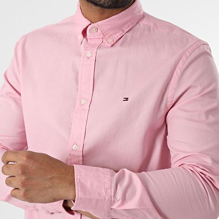 Tommy Hilfiger - Camicia Dobby a maniche lunghe 7578 Rosa