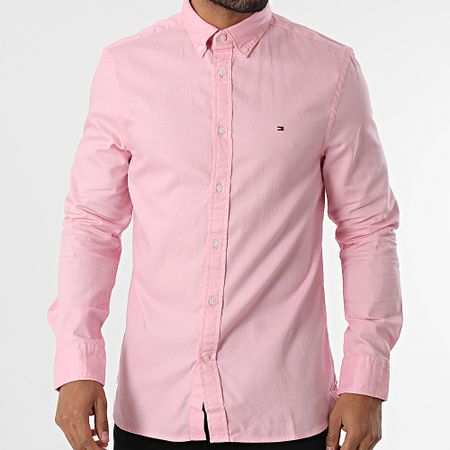 Tommy Hilfiger - Camicia Dobby a maniche lunghe 7578 Rosa