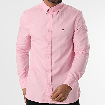 Tommy Hilfiger - Camicia Dobby a maniche lunghe 7578 Rosa