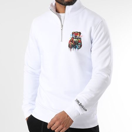 Teddy Yacht Club - Art Series Dripping Felpa a collo alto con zip, bianco