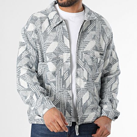 Ikao - Giacca con zip blu navy e bianca