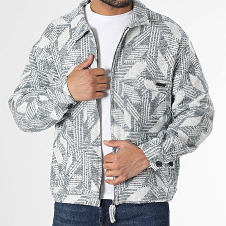 Ikao - Giacca con zip blu navy e bianca