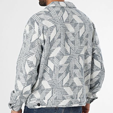 Ikao - Giacca con zip blu navy e bianca