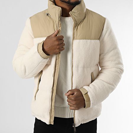 KZR - Giacca con cappuccio in pile beige
