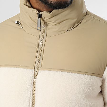 KZR - Giacca con cappuccio in pile beige