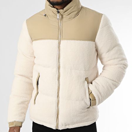 KZR - Giacca con cappuccio in pile beige