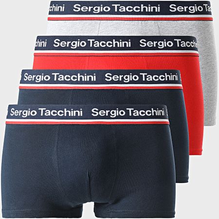 Sergio Tacchini - Set di 4 boxer 92890213 Navy Grey Heather Red
