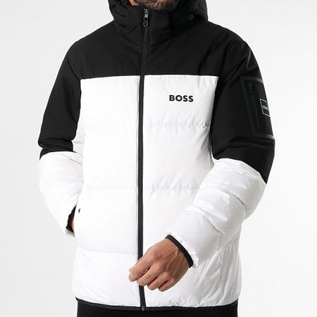 BOSS - Piumino Hamar con cappuccio 50522660 Bianco Nero