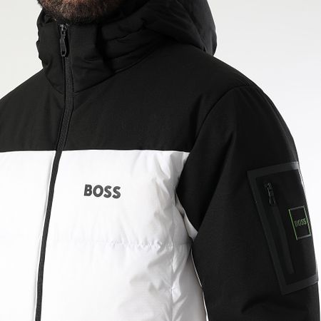 BOSS - Piumino Hamar con cappuccio 50522660 Bianco Nero