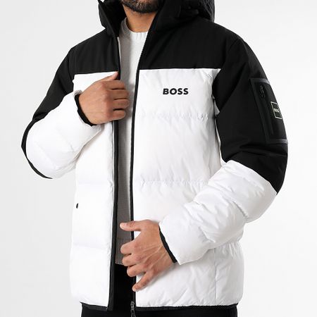 BOSS - Piumino Hamar con cappuccio 50522660 Bianco Nero