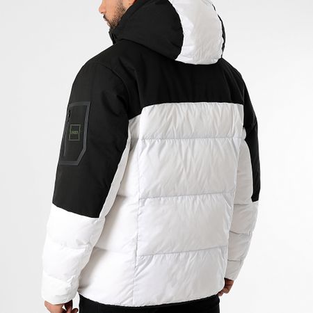 BOSS - Piumino Hamar con cappuccio 50522660 Bianco Nero