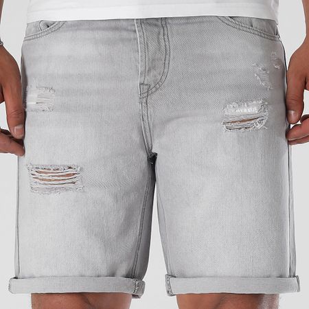LBO - Pantaloncini di jeans rilassati e distrutti 0326 Grigio