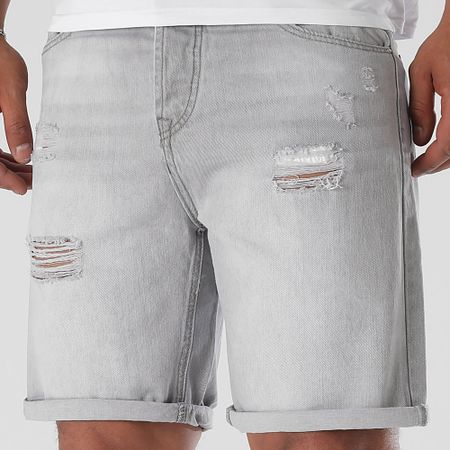 LBO - Pantaloncini di jeans rilassati e distrutti 0326 Grigio
