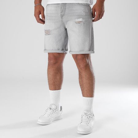 LBO - Pantaloncini di jeans rilassati e distrutti 0326 Grigio
