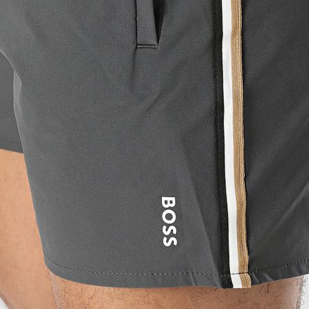 BOSS - Pantaloncini da bagno con bande iconiche 50515291 Grigio antracite