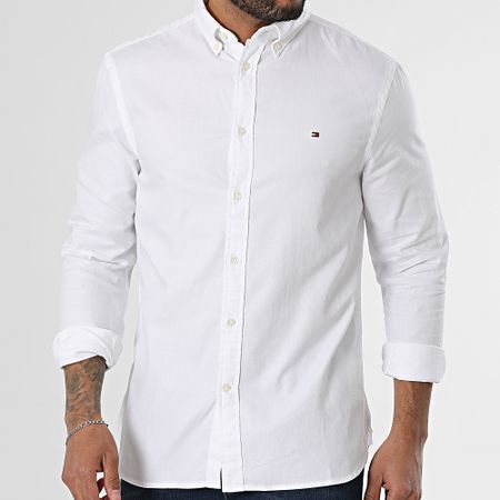 Tommy Hilfiger - Camicia Dobby a maniche lunghe 7578 Bianco