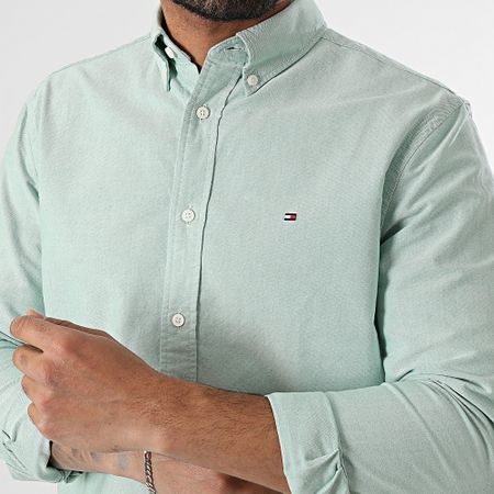 Tommy Hilfiger - Camicia a maniche lunghe Solid Heritage Oxford 5774 Verde