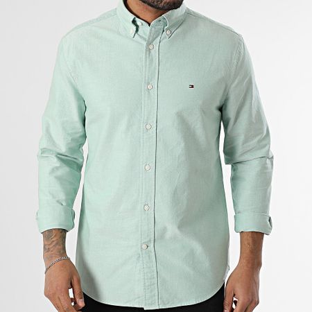 Tommy Hilfiger - Camicia a maniche lunghe Solid Heritage Oxford 5774 Verde
