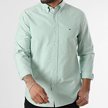 Tommy Hilfiger - Camicia a maniche lunghe Solid Heritage Oxford 5774 Verde