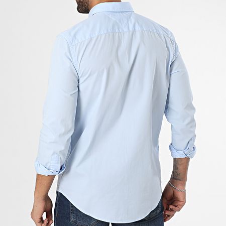 Tommy Hilfiger - Camicia a maniche lunghe Flex Popeline Kent Collar 8137 Azzurro