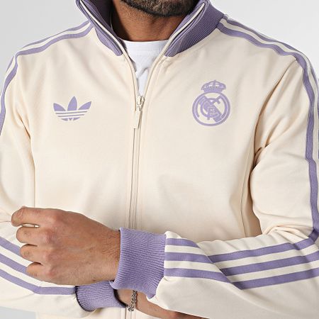 Adidas Originals - Felpa con zip Real Madrid IY0058 Beige Viola