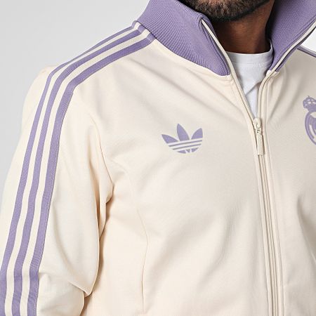 Adidas Originals - Felpa con zip Real Madrid IY0058 Beige Viola