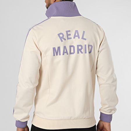 Adidas Originals - Felpa con zip Real Madrid IY0058 Beige Viola