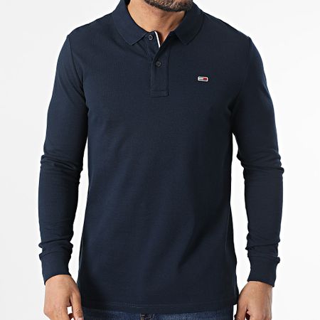 Tommy Jeans - Abbottonatura Slim Polo a manica lunga 0232 Navy