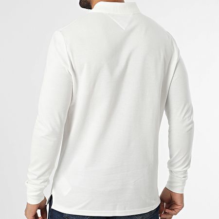 Tommy Jeans - Abbottonatura Slim Polo a manica lunga 0232 Bianco