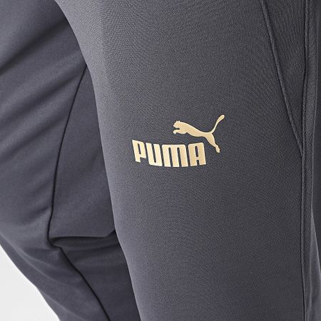 Puma - OM 779243 Pantaloni da jogging grigio antracite e oro