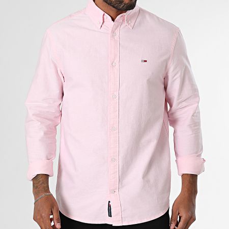 Tommy Jeans - Camicia Oxford regolare a maniche lunghe 0667 Rosa