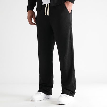 LBO - 1750 Set camicia e pantaloni a gamba larga con texture nera
