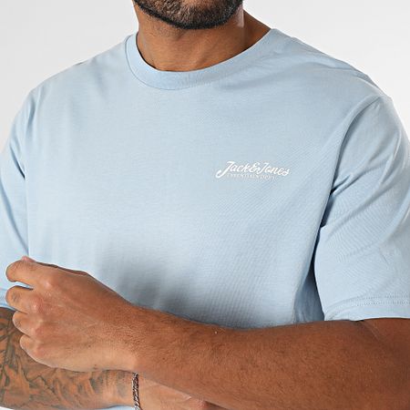 Jack And Jones - Maglietta Beau Frontprint Azzurro