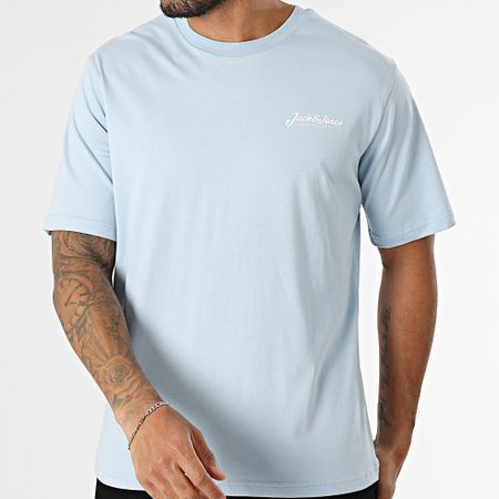 Jack And Jones - Maglietta Beau Frontprint Azzurro