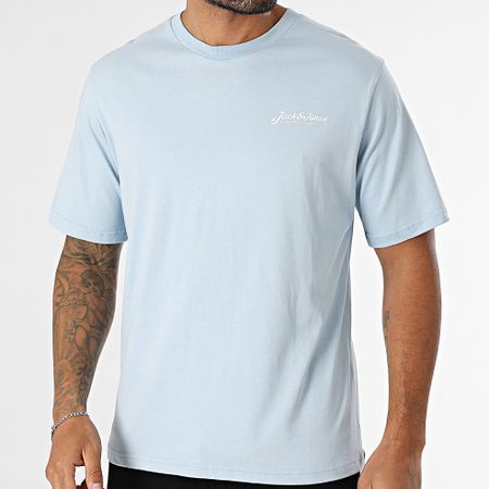 Jack And Jones - Maglietta Beau Frontprint Azzurro