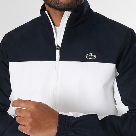 Lacoste - Tuta da ginnastica con logo coccodrillo bianco della Marina