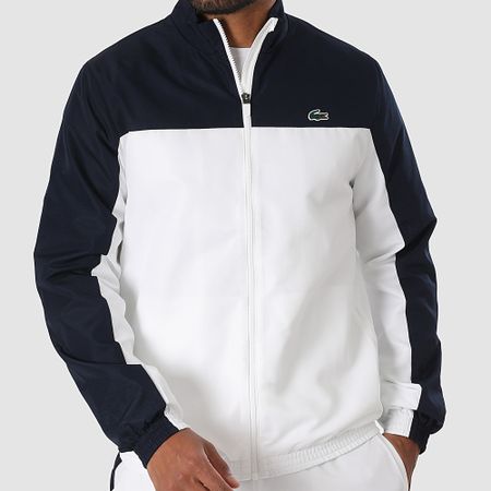 Lacoste - Tuta da ginnastica con logo coccodrillo bianco della Marina