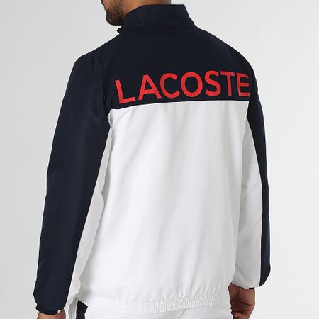 Lacoste - Tuta da ginnastica con logo coccodrillo bianco della Marina
