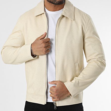 Frilivin - Giacca con zip in chiné beige