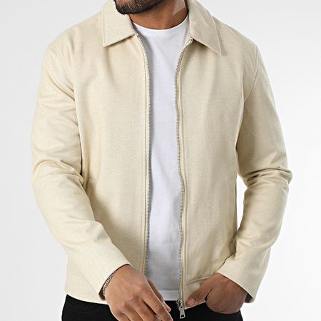 Frilivin - Giacca con zip in chiné beige