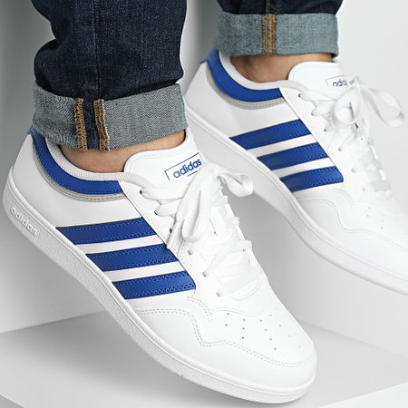 Adidas Sportswear - Scarpe da ginnastica Hoops 4.0 JQ9987 Calzature Bianco Blu Reale Grigio Due